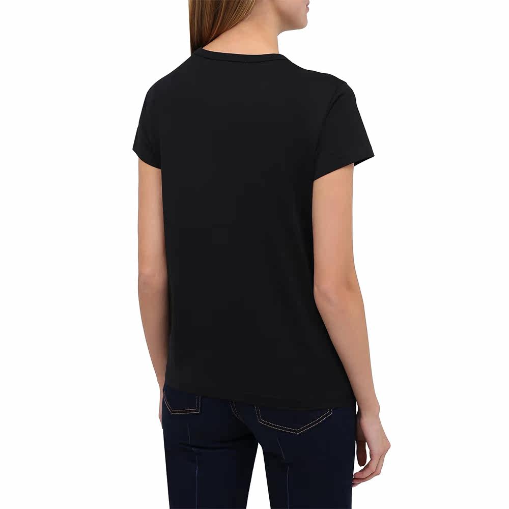 givenchy女士黑色棉质花卉图案t恤 奢批海外T恤