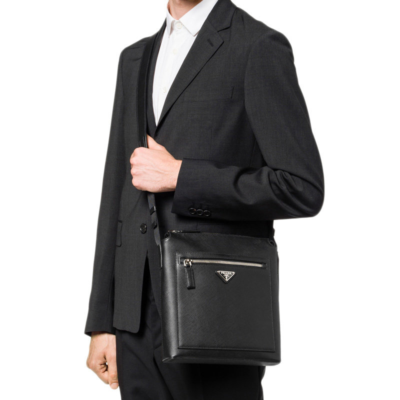 prada /普拉达新款男包牛皮单肩包 奢批海外男士包袋