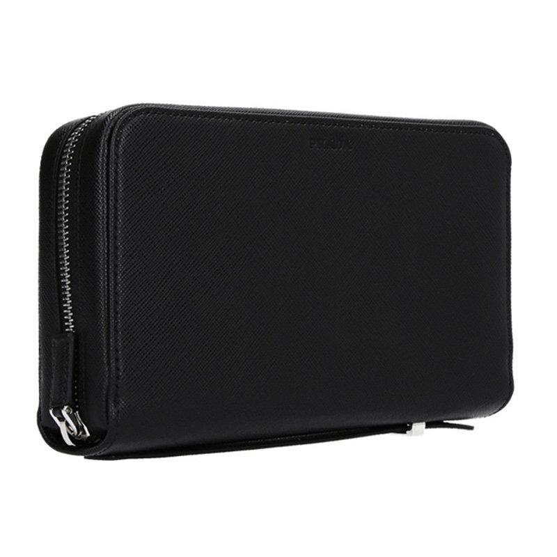 prada男士黑色长款手拿包 奢批海外钱包