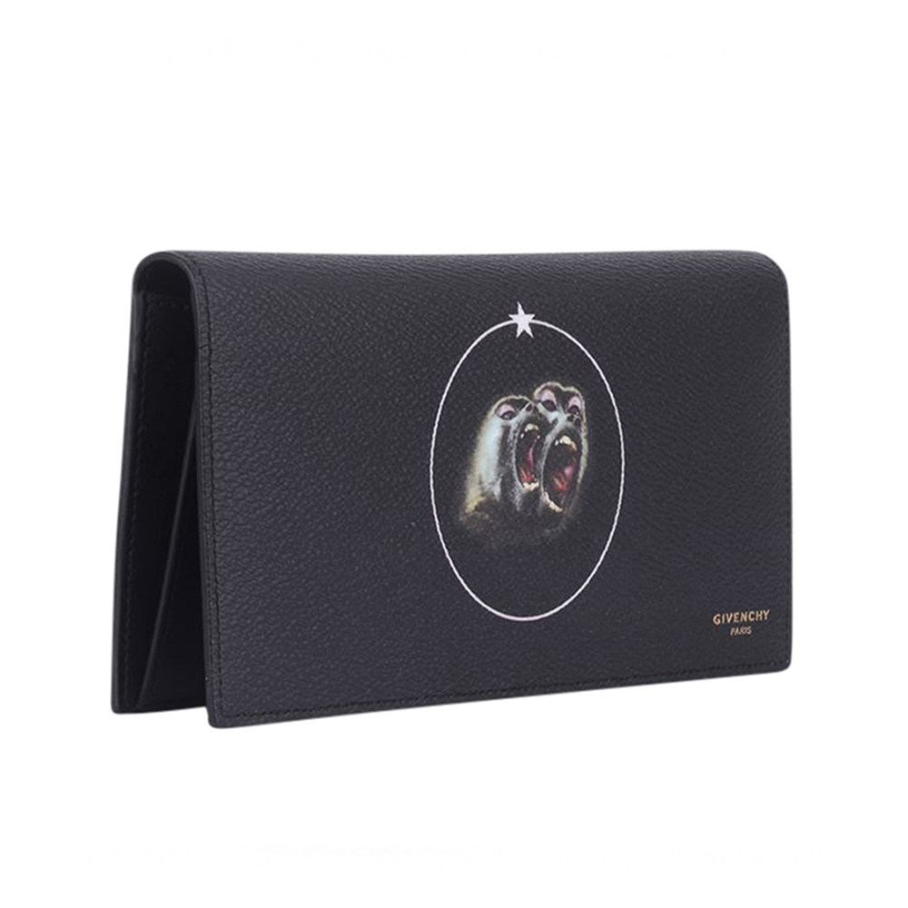 givenchy男士黑色牛皮狒狒印花钱包 奢批海外钱包