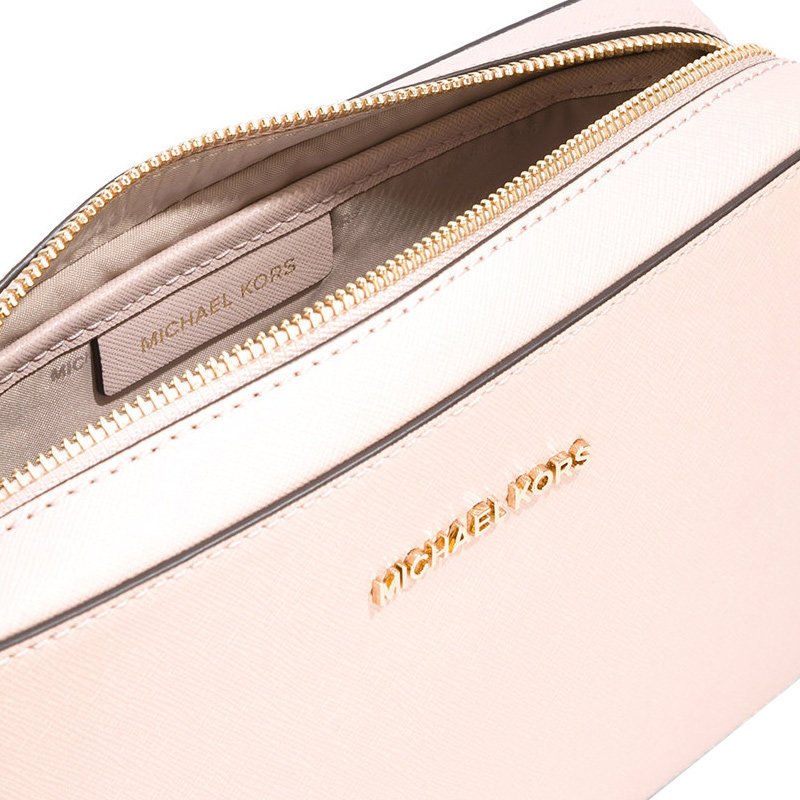 michaelkors / mk十字纹粉色单肩包 奢批海外女士包袋