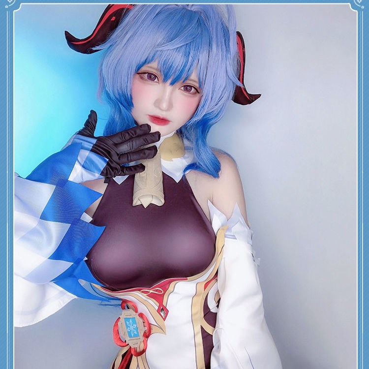 现货原神甘雨cosplay游戏服装假发鞋子循循守月椰羊动漫服装女装 - 图2