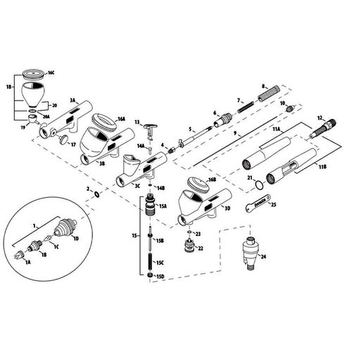 岩田IWATA 原装喷笔配件CM系列CM-CP2/B2/SB2/C2 喷嘴喷针喷帽 - 图3