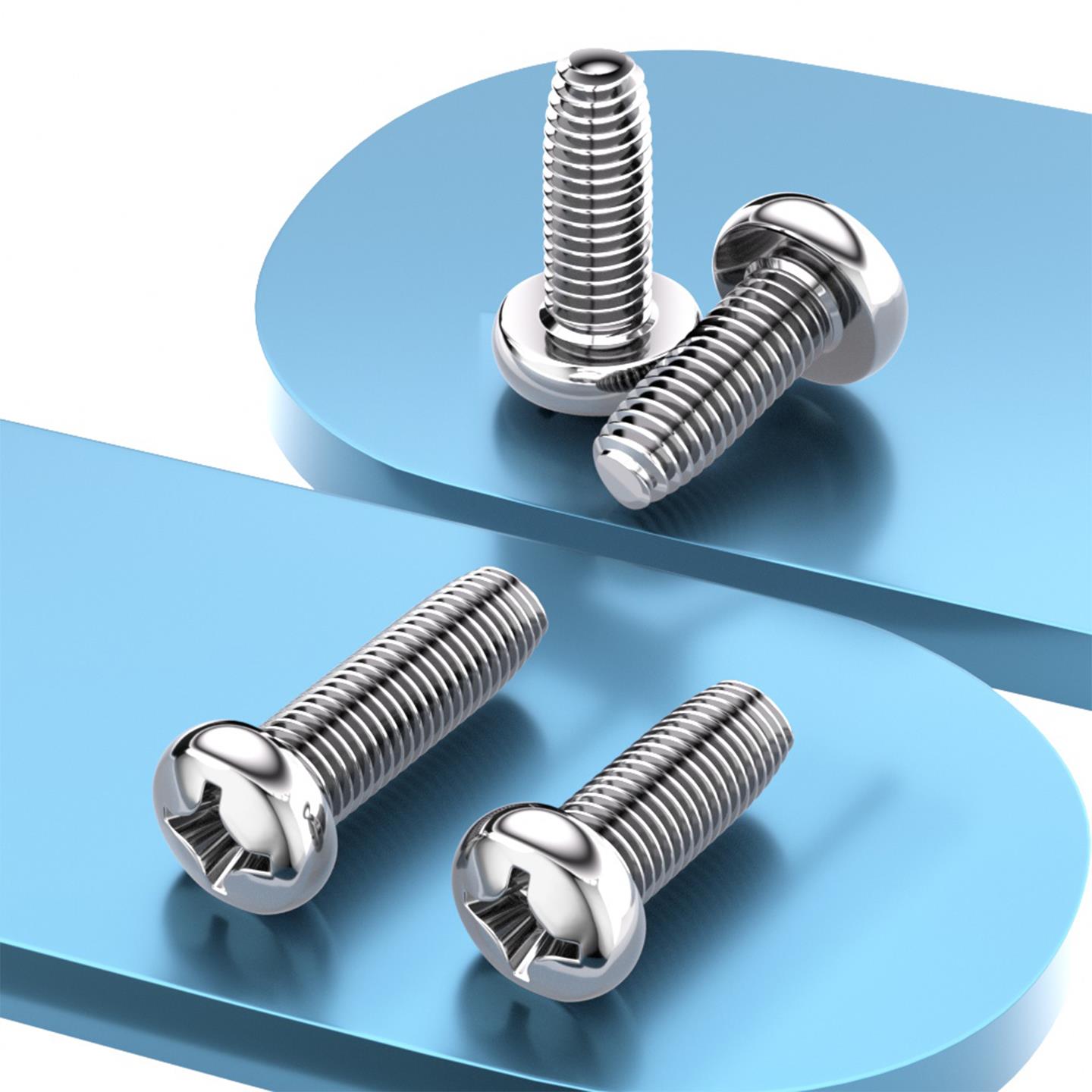 JS 8.8级/304不锈钢十字盘头三角牙自锁螺丝钉蓝白锌槽自攻M3M4M6 - 图0