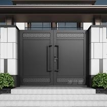 Outdoor Patio Door Aluminum Alloy Rural Villa Gate Iron Art Double Open Large Iron Gate Stainless Steel Countryside Self Built House