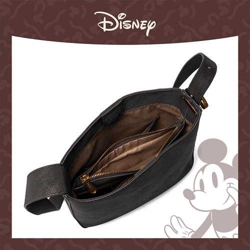 Disney/迪士尼秋冬新款黑巧米奇水桶包时尚百搭通勤单肩斜挎包女 - 图3