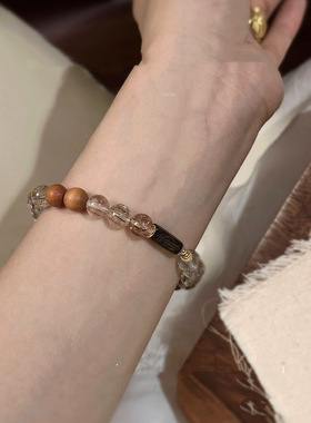 天然透体黑金超七沉香木手链