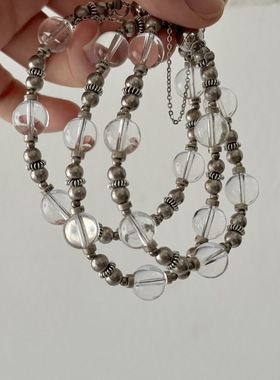 S925银浮光砂复古做旧手链