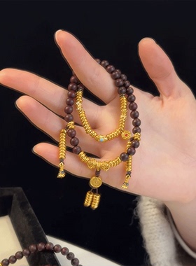 金刚杵檀木两用三圈手串