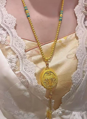 镂空花丝凤凰于飞项链