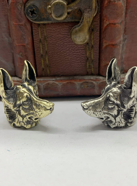 黄铜牧羊犬手工编织钥匙挂件