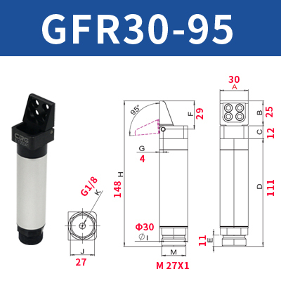 希瑞格机械手手指气缸GFR14-95 GFR2j0-95单动拨指自动化取出 - 图3