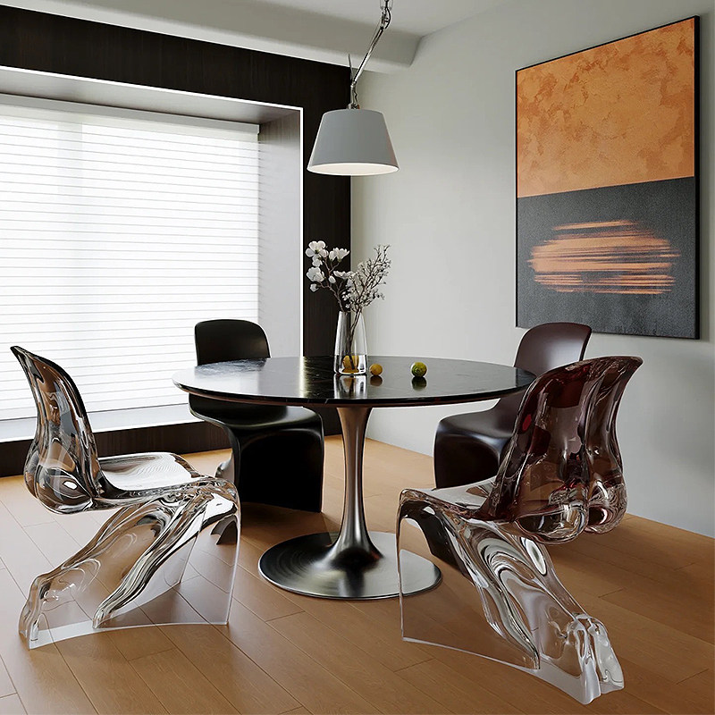 设计师透明树脂潘通餐椅样板房休闲椅异形单人椅客厅样板艺术餐椅,淘宝优惠券,粉丝福利购,淘宝优惠卷