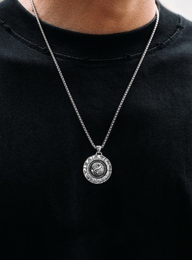 国风太极两仪圆环项链男士吊坠高级感小众配饰挂饰泰银原创设计