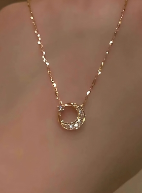 2025新款日月星辰项链女生高级感精致锁骨链时尚百搭颈链闺蜜同款