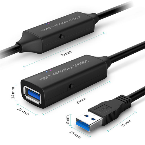 USB3.0延长线5米公对母加长线摄像头打印机鼠标键盘连接线15米 - 图0