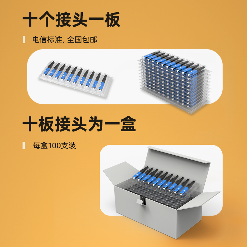 晋航 预埋式冷接子光纤冷接头皮线光纤快速连接器冷接头FTTH电信级SCUPC方头冷接端子冷接子光纤接头日海通信 - 图2