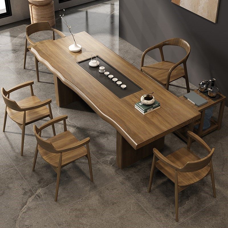 实木茶桌茶台一体泡茶桌椅组合现代简约办公室新中式茶台大板茶桌,淘宝优惠券,粉丝福利购,淘宝优惠卷