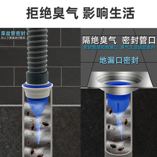 硅胶防臭地漏芯50管堵盖密封塞子下水管道防返臭神器卫生间封口盖 - 图2