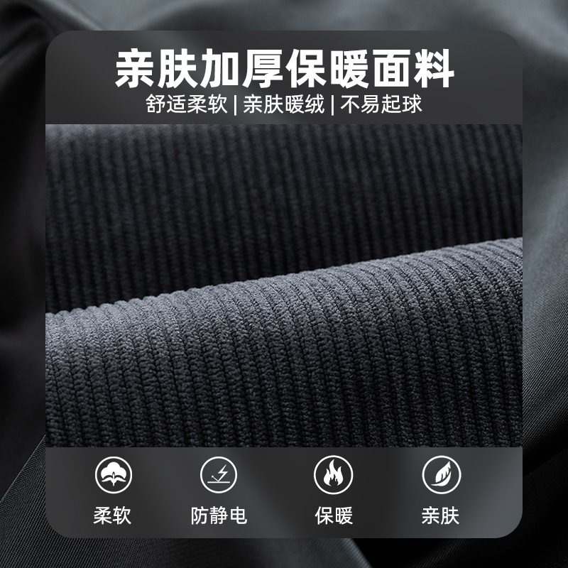 查尔斯桃心 复古灯芯绒棉服外套男2024新款秋冬季爱心面包服棉衣