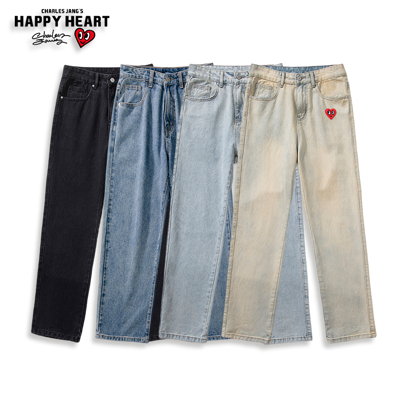  查尔斯桃心服饰牛仔裤