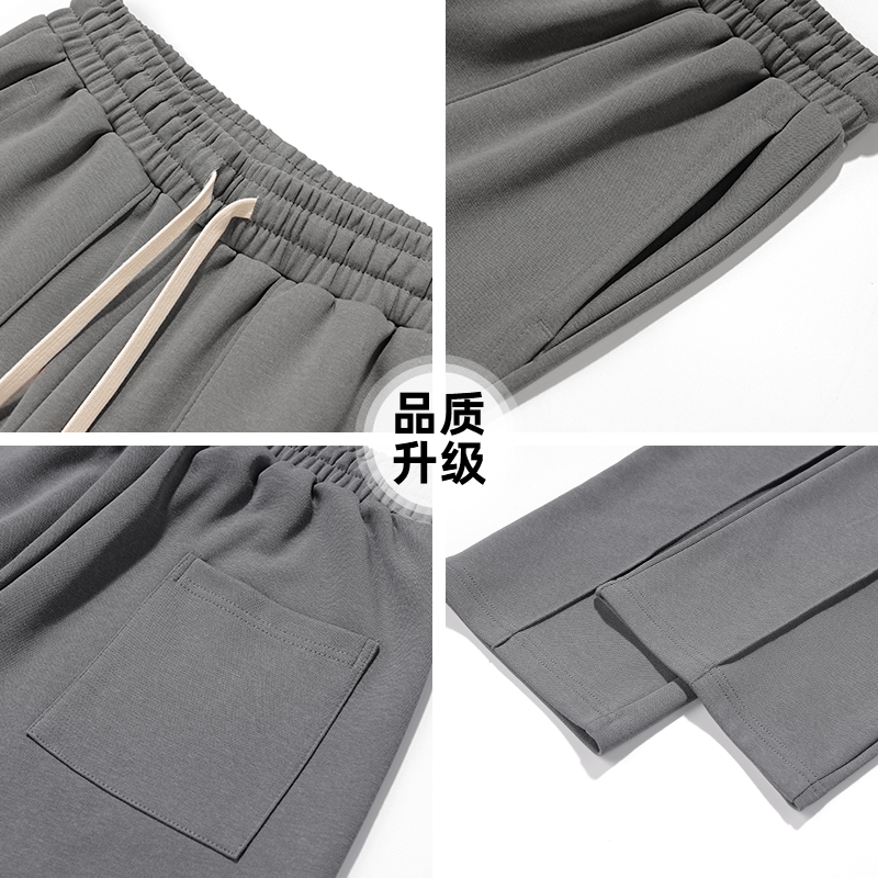 查尔斯桃心 美式品牌印花卫裤男2025新款春秋季宽松直筒休闲长裤