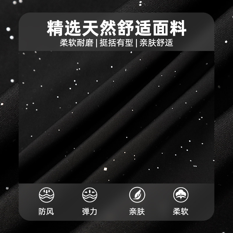 查尔斯桃心 满天星双面穿夹克男2025春秋季新款宽松立领防风外套