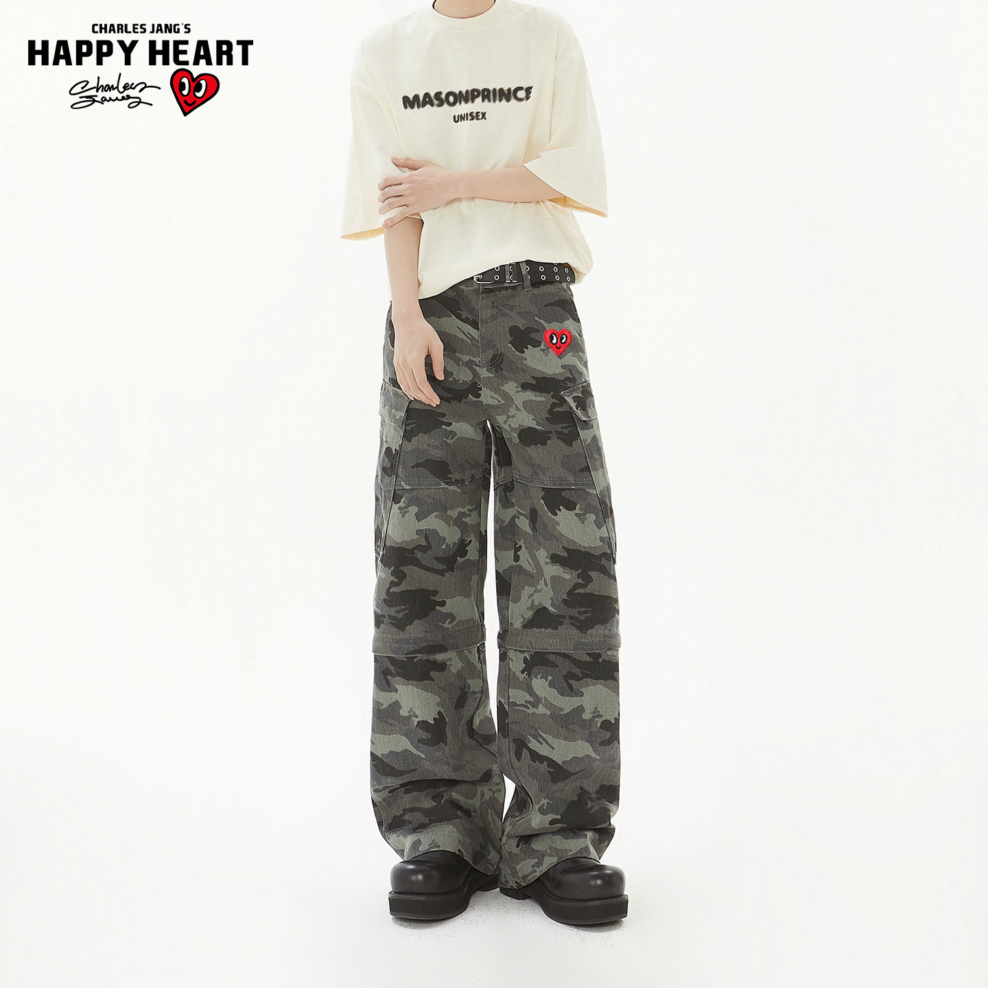 【vip凑57.82！】查尔斯桃心美式迷彩工装裤