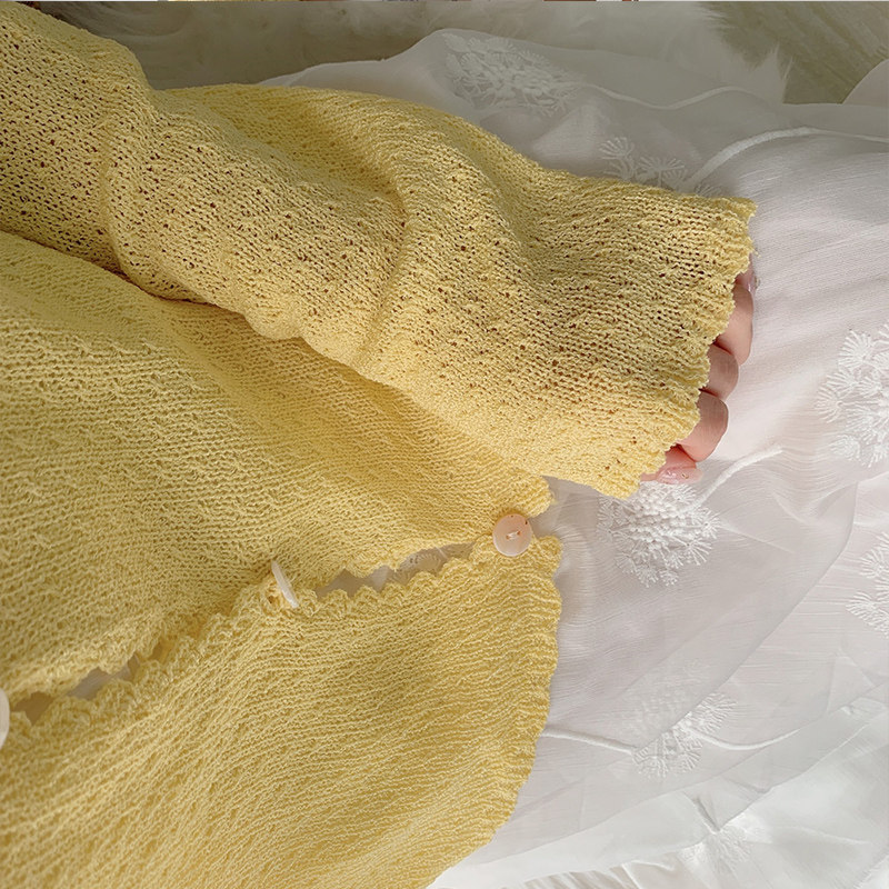 冰丝薄款防晒衣短款长袖空调衫裙子 chuntu春图毛针织衫