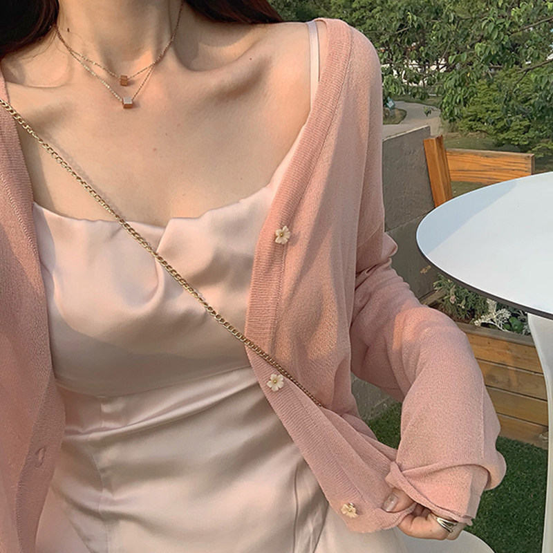 2020新款冰丝薄外套短款小开衫裙子 chuntu春图毛针织衫