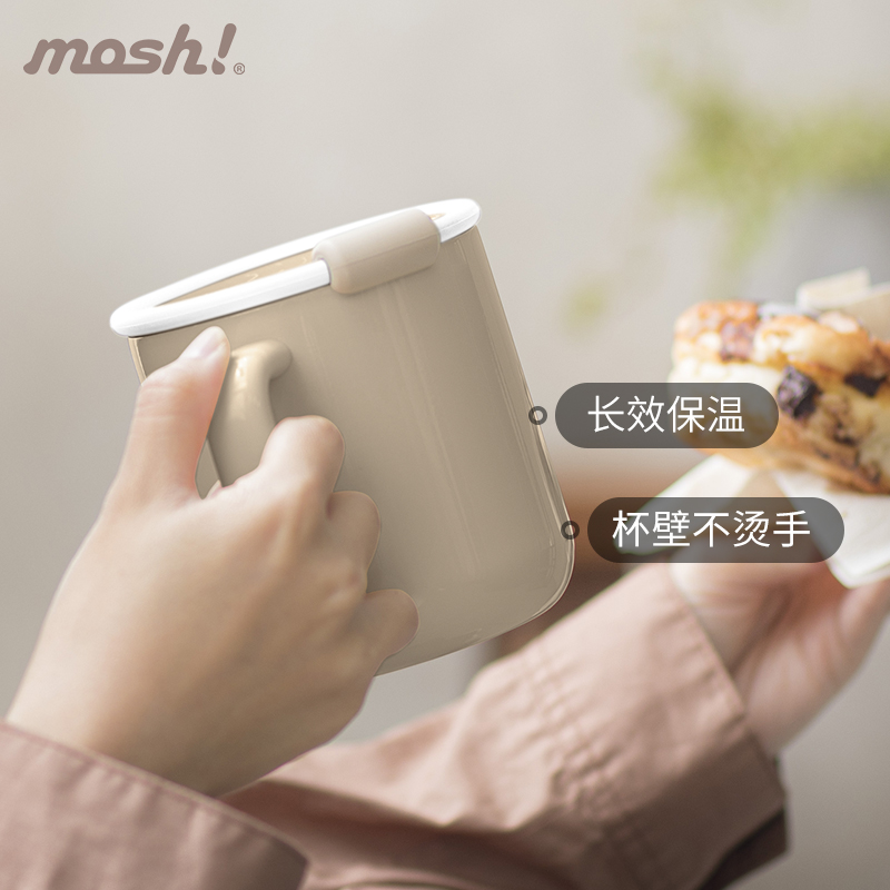 mosh马克杯带盖保温杯咖啡杯办公室家用桌面水杯子仙女杯礼物-图0