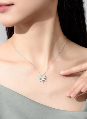 太阳火焰999纯银项链女款2025新款搭时尚高级感轻奢小众高颜值