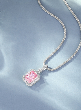 纯银甜心方糖项链女款小众