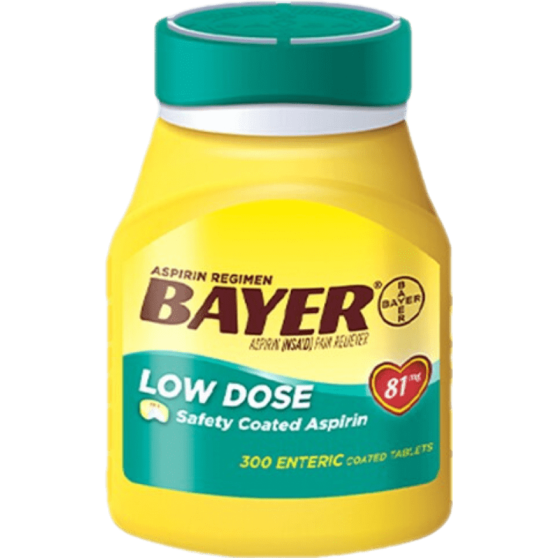 bayer拜耳阿司匹林肠溶片81mg/300粒 镇痛消炎低剂量缓释片