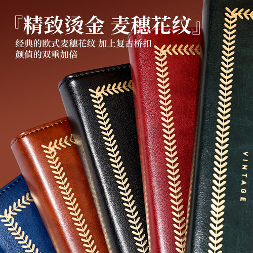 高颜值笔记本子精致高级会议记录本简约文艺复古日记本成人学生ins风手账本套装商务办公记事本定制可印logo - 图1