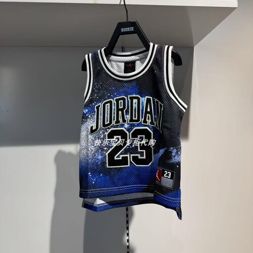 JORDAN乔丹正品25男童星空系列篮球服网眼透气背心短裤JD2522007 - 图0