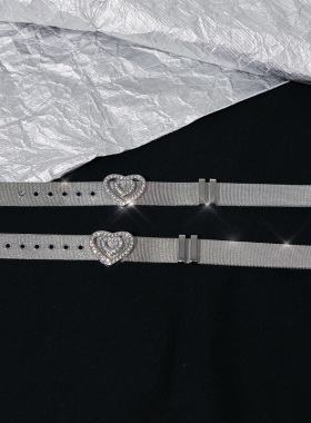 欧美闪闪银色表带式手链