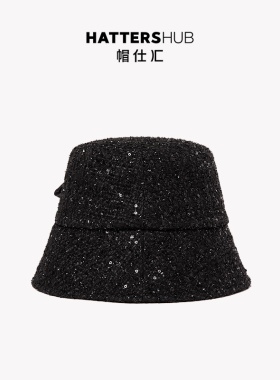 渔夫帽出游优雅女秋天甜美亮片