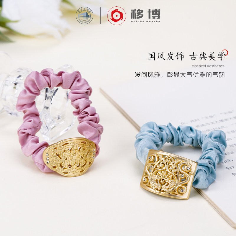 安徽博物院文创新中式金皖丝原创扎头发绳女高级感橡皮筋头绳发饰