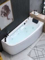 HEGII Hengjie household acrylic bathtub small family shaped arched narrow side mini surfing massage with constant temperature heating deep