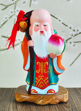 天津泥人张彩塑工艺品祝贺送长辈