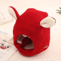 Dog headgear Christmas autumn winter warm hat in large canine wool garnded Labrador anti-wind cap thickened