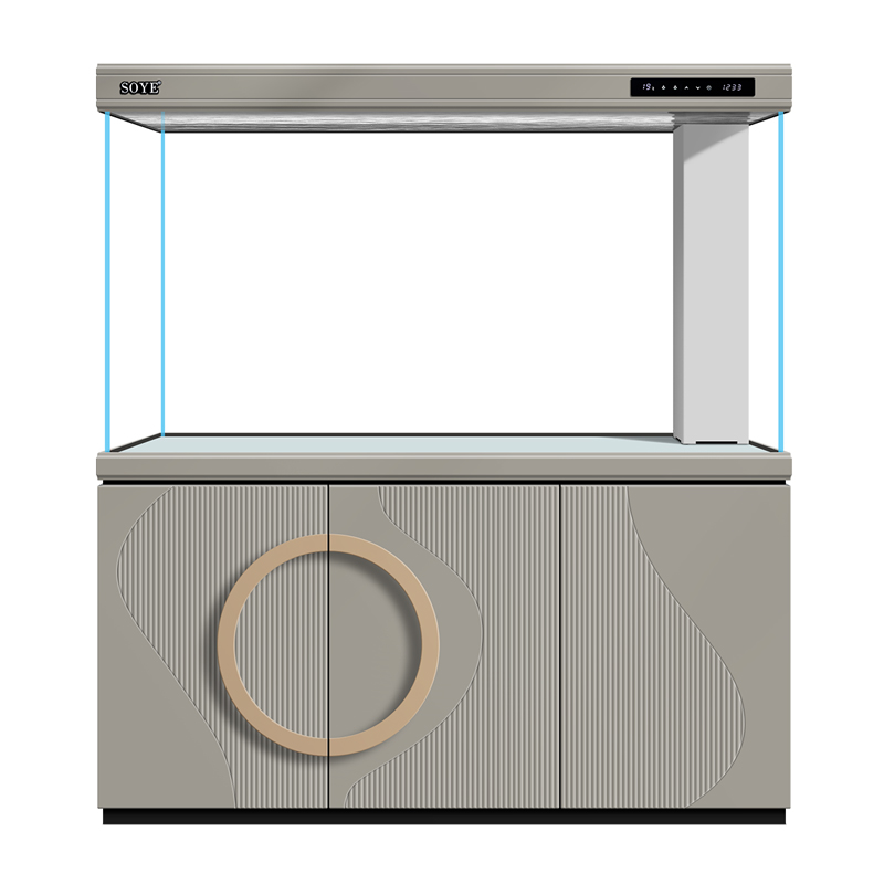 索一鱼缸客厅2024新款轻奢大型家用落地隔断底滤生态超白水族箱-图0