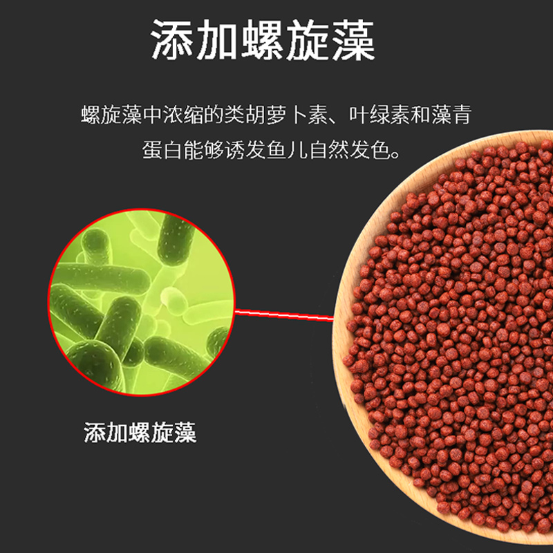 血鹦鹉鱼饲料增红增色鱼食发财鱼招财罗汉鱼金鱼地图鱼小颗粒鱼粮-图2