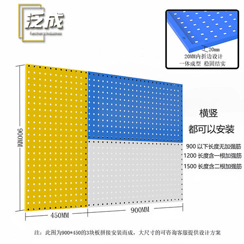金属洞洞板展示架五金工具挂墙板挂钩收纳墙壁挂架定制方孔置物架 - 图1