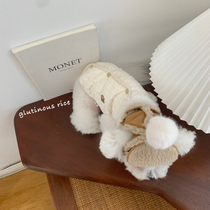 Straight for pet dog Christmas pictures Warm Windproof Hat Spring Autumn Dew ears up Thickened Adjustable Flight Cap