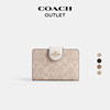 Coach Outlet Women's Presbyopia Medium Horn Zipper Wallet ID Bag Card Holder Coin Purse Portable