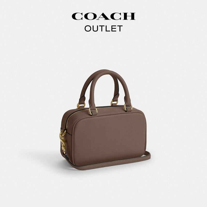 COACH/蔻驰奥莱女士SATCHEL小方包保龄球包手提牛皮真皮