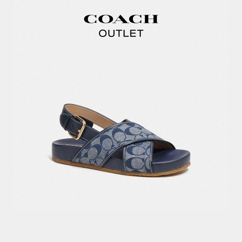 coach /蔻驰奥莱女士经典标志凉鞋 COACHoutlet时装凉鞋