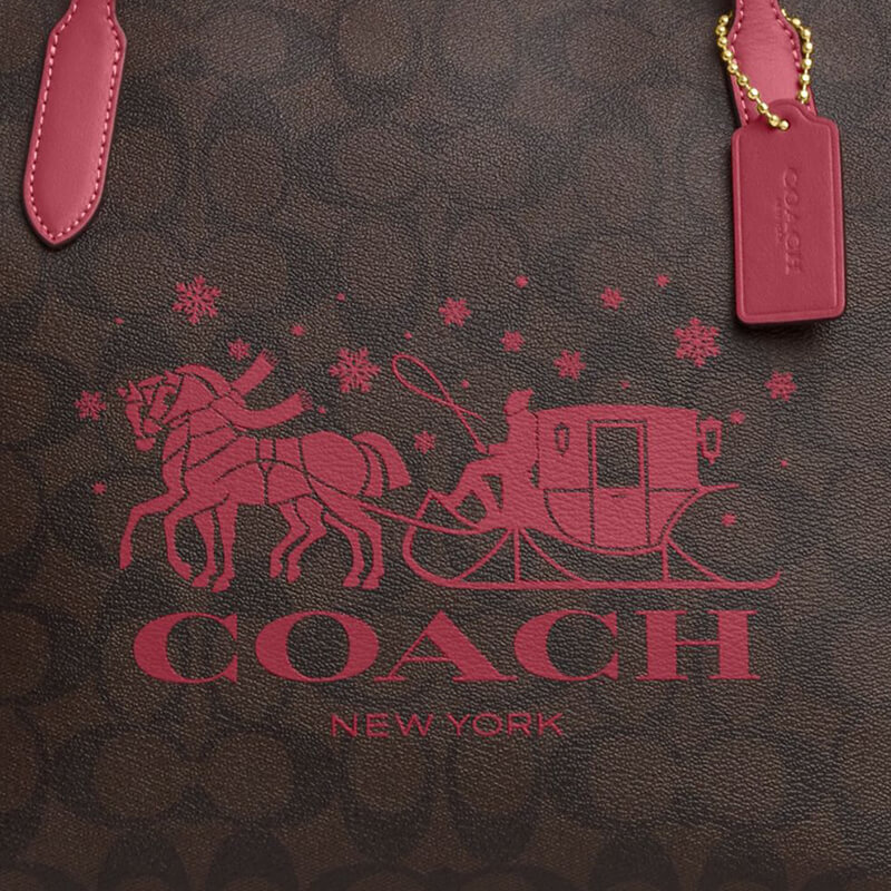 COACH/蔻驰奥莱女士经典标志马车图案大容量托特包